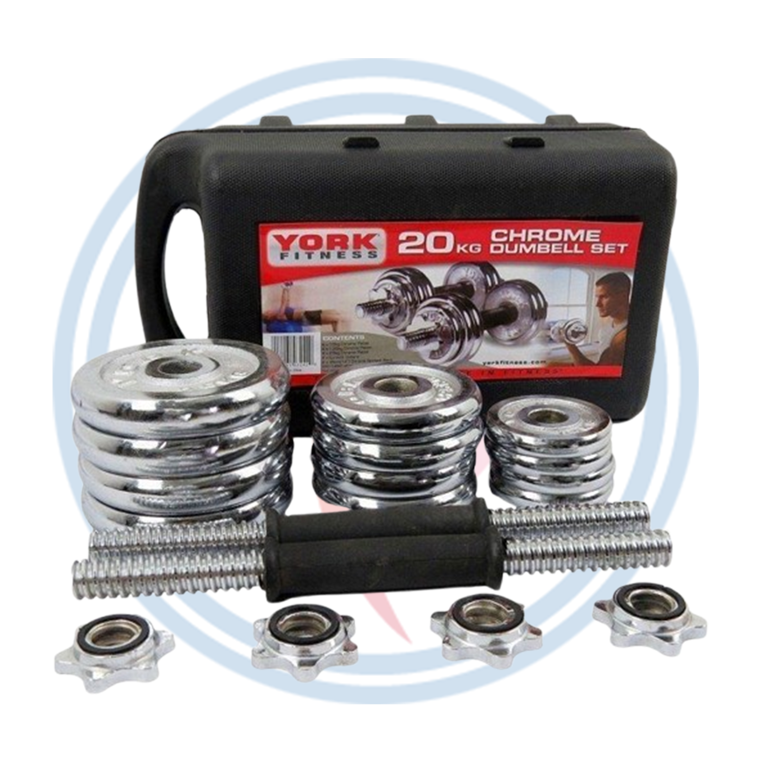 York Fitness 20kg Chrome Dumbbell Set