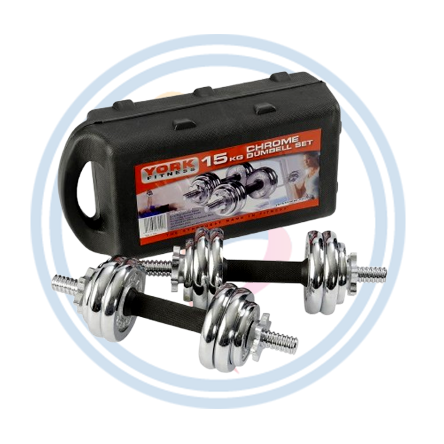 York YKPD15 15 kg Painted Dumbbell Set